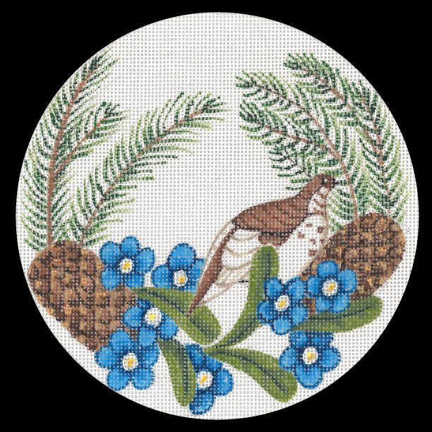 click here to view larger image of State Plant And Bird Ornament - Alaska (hand painted canvases)