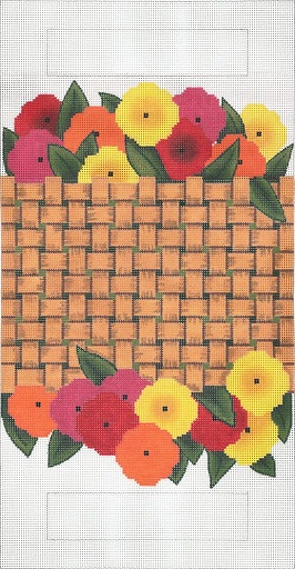 click here to view larger image of Woven Basket Flowers Purse (hand painted canvases)