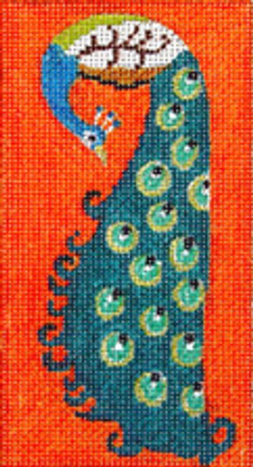 click here to view larger image of Peacock - Eyeglass Case (hand painted canvases)