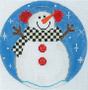 click here to view larger image of Snowman with Ear Muffs (hand painted canvases)