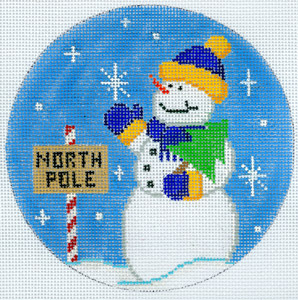 click here to view larger image of Snowman North Pole (hand painted canvases)