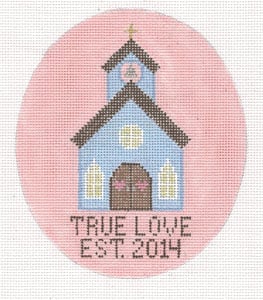 click here to view larger image of Wedding Chapel - True Love est. Date (hand painted canvases)