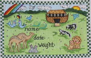 click here to view larger image of Noah's Ark - Birth Announcement - With Camel and Animals (hand painted canvases)