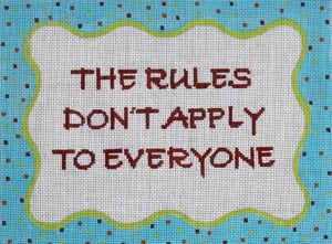 click here to view larger image of The Rules dont apply to everyone (hand painted canvases)
