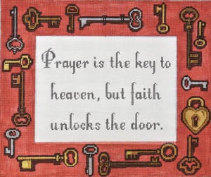 click here to view larger image of Prayer is the key  (hand painted canvases)