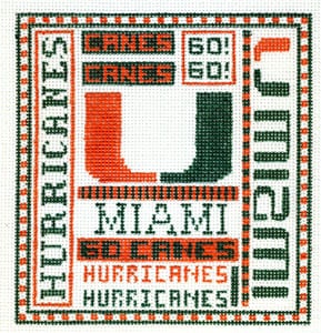 click here to view larger image of University of Miami Florida (hand painted canvases)