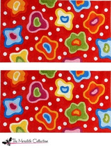 click here to view larger image of Dotty Floral Red Background (hand painted canvases)