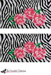 click here to view larger image of Zebra with Pink Peonies (hand painted canvases)