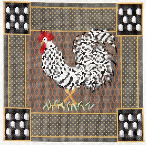 click here to view larger image of Rooster - Black and White (hand painted canvases)