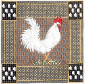 click here to view larger image of Rooster - White (hand painted canvases)