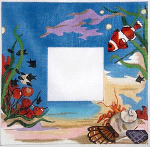 click here to view larger image of Underwater Fish Scene Blue Background (hand painted canvases)