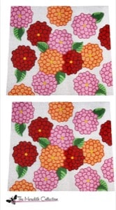 click here to view larger image of Zinnias (hand painted canvases)
