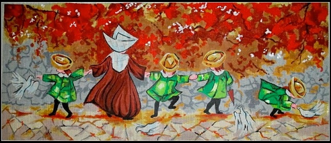 click here to view larger image of Stroll in the Park (hand painted canvases)
