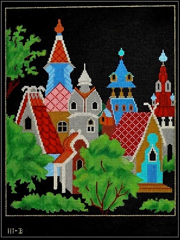 click here to view larger image of Paleckh - Russian Village (hand painted canvases)