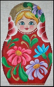 click here to view larger image of Nesting Doll Floral - Large (hand painted canvases)