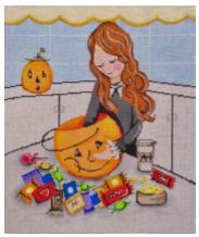click here to view larger image of Halloween Candy Time (hand painted canvases)