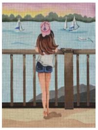 click here to view larger image of Looking at Sailboats (hand painted canvases)