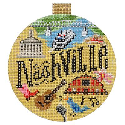 click here to view larger image of Nashville - Travel Round (hand painted canvases)