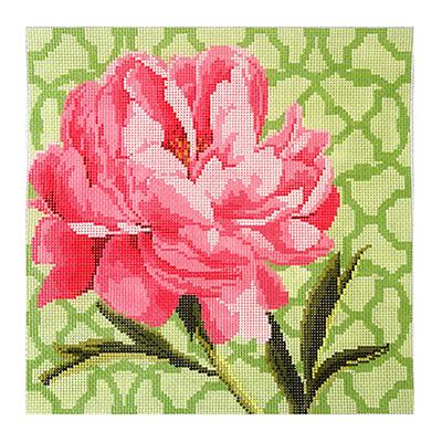 click here to view larger image of Trellis Square - Peony (hand painted canvases)