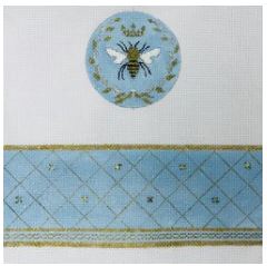 click here to view larger image of Queen Bee Box (lt blue) (hand painted canvases)