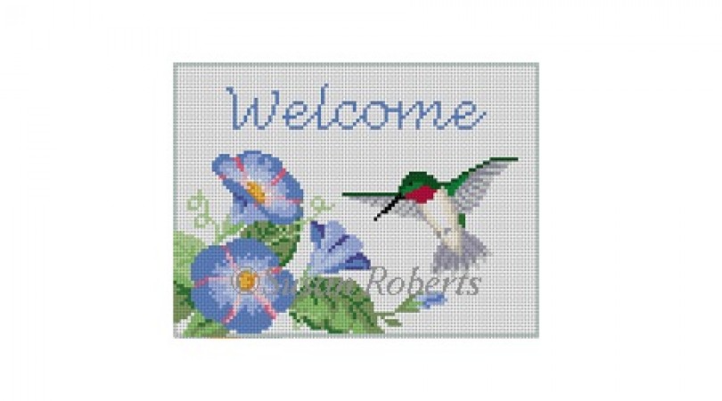click here to view larger image of Hummingbird Welcome (hand painted canvases)
