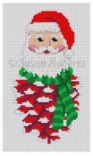 click here to view larger image of Pinecone Santa (hand painted canvases)