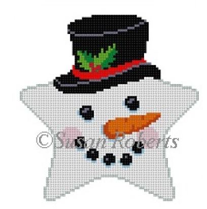 click here to view larger image of Snowman Face Star (hand painted canvases)