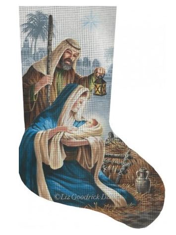 click here to view larger image of Miracle in Bethlehem Stocking (hand painted canvases)