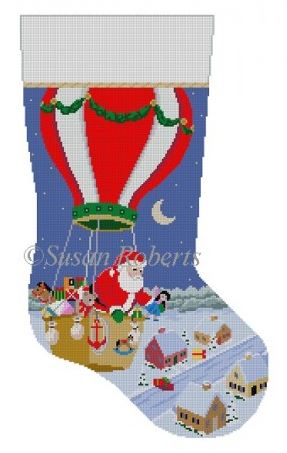 click here to view larger image of Hot Air Balloon Delivery Stocking (hand painted canvases)