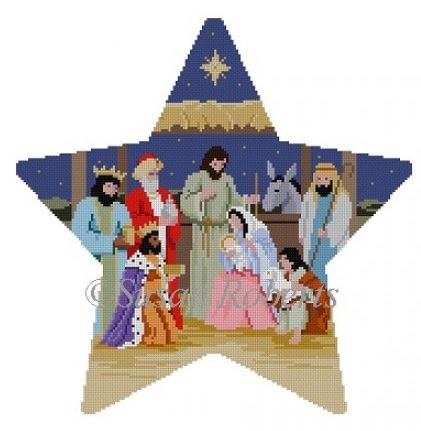 click here to view larger image of Star Tree Topper Nativity (hand painted canvases)