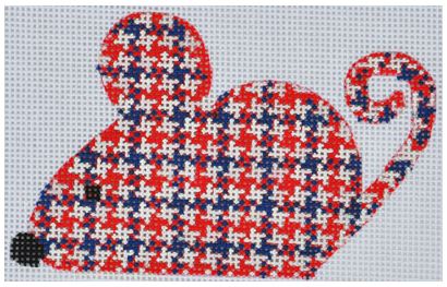 click here to view larger image of Red/Blue Plaid Mouse (hand painted canvases)