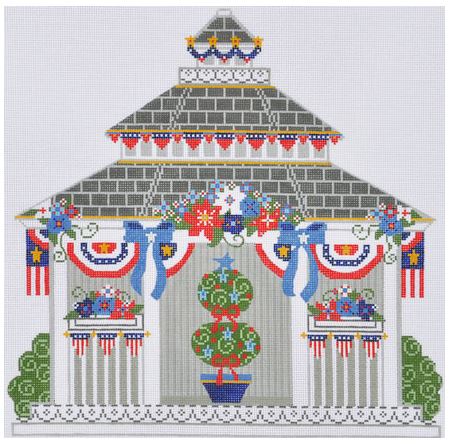 click here to view larger image of Fourth of July Gazebo (hand painted canvases)