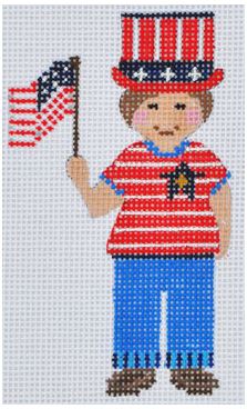 click here to view larger image of Boy with Flag (hand painted canvases)