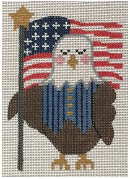 click here to view larger image of Eagle with Flag (hand painted canvases)