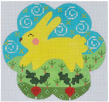 click here to view larger image of Yellow Bunny with Radish (hand painted canvases)