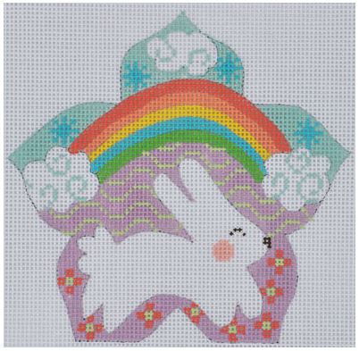click here to view larger image of Bunny with Rainbow (hand painted canvases)