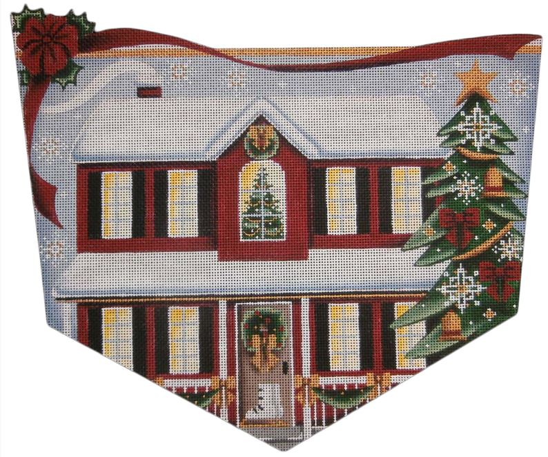 click here to view larger image of Red House Christmas (hand painted canvases)