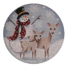 click here to view larger image of Snowman Deer (hand painted canvases)