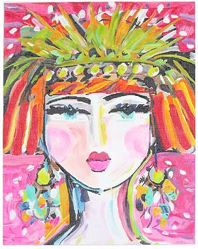 click here to view larger image of Flapper Girl (hand painted canvases 2)