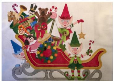 click here to view larger image of Small Santas Sleigh (hand painted canvases)