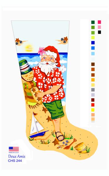 click here to view larger image of Mr. Beach Santa - 13M (printed canvas)