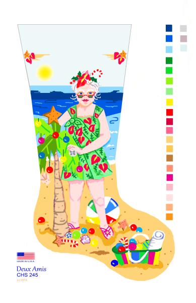 click here to view larger image of Mrs. Beach Santa - 18M (printed canvas)