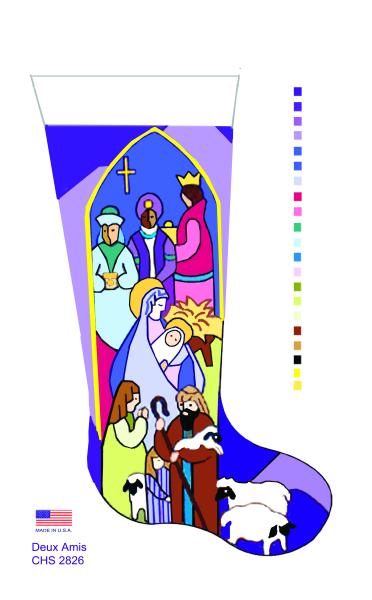 click here to view larger image of Stained Glass Nativity - 13M (printed canvas)