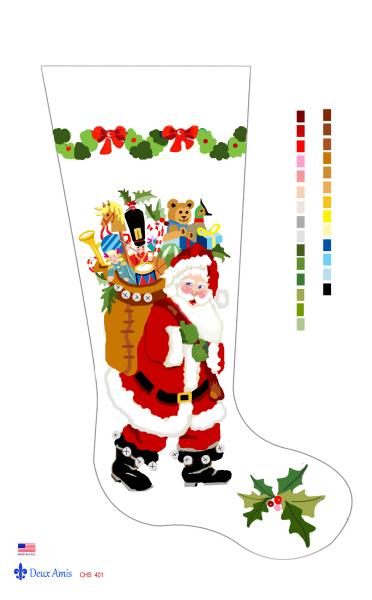 click here to view larger image of Santa & Bag of Toys - 18M (printed canvas)