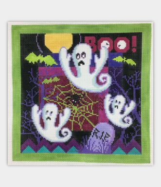 click here to view larger image of Ghost Collage w/Stitch Guide (hand painted canvases)