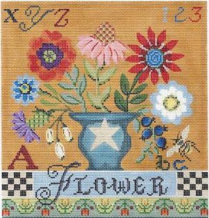click here to view larger image of Country Flower Sampler (hand painted canvases)