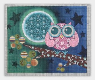 click here to view larger image of Midnight Owl w/Stitch Guide (hand painted canvases)