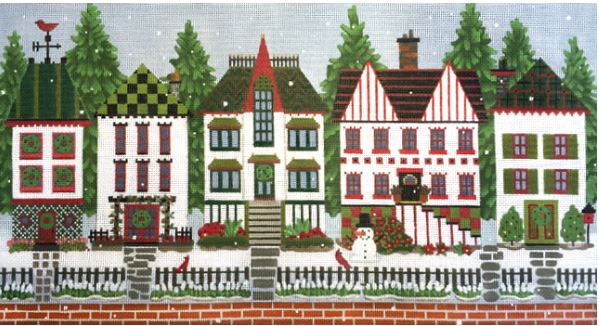 click here to view larger image of Christmas Row Houses (hand painted canvases)