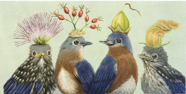 click here to view larger image of Bluebird Family (hand painted canvases)