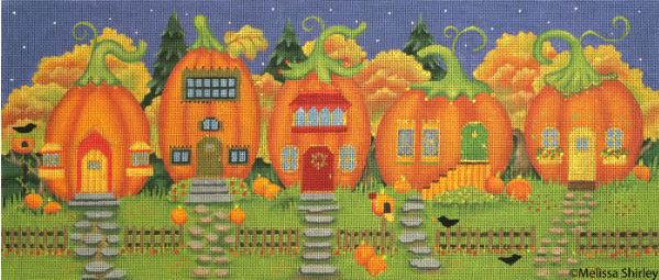 click here to view larger image of Pumpkin Lane  (hand painted canvases)